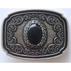 Klamra platerowana srebrem z czarnym obsydianem (id: 1247)